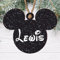 Add a Dash of Magic to Your Christmas Tree with Personalised Black Glitter Effect Mouse Christmas Baubles - Mouse Holiday Decorations, Custom Name (Black, Mdf Wood Boy Mouse)