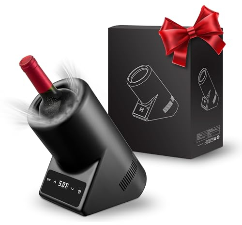 Aichiller - Electric Wine Cooler, 750ml Single Bottle Wine Chiller for Red Wine White Champagne Portable Cellars Ice Free Cooler for Party Gift