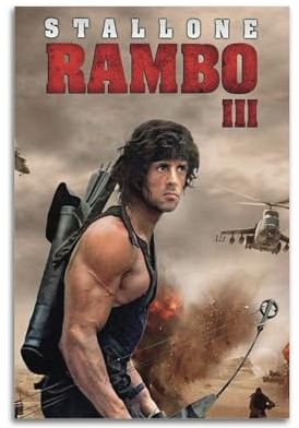 DATOZA Rambo 3 Poster Dekorative Malerei Leinwand Wandkunst Wohnzimmer Poster Schlafzimmer Malerei,Wandkunst Bilddruck Moderne Familienzimmer Dekor 20x30inch(50x75cm)