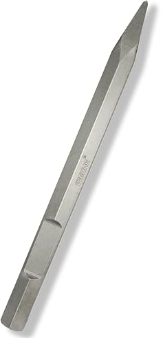 WERHE ® Professional HEX28 Burin pointu 28 x 400 mm Support hexagonal 28 mm pour marteau de démolition Burin pointu Burin