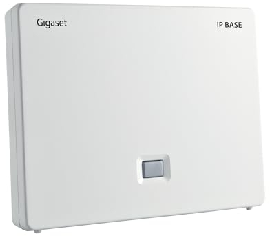 Gigaset IP Base - Stazione Base DECT per Il Proprio Sistema di Comunicazione - Supporta 6 Portatili, Bianco [Compatibile in IT, DE, FR, NL, AUT, Che] 13,2 x 4,6 x 10,5 cm