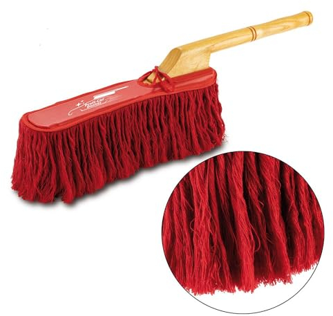 EUROtops Profi Car Duster – Handbesen, Ideal bei Staub/Pollen, Auto-Reinigung/Lackpflege ohne Wasser, gewachste Fransen, Baumwollfasern, Langer Griff, aus USA bekannt