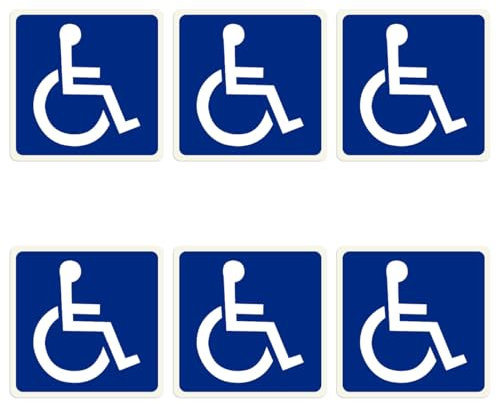 GLADFRESIT Autocollants de voiture handicapés, autocollant de carrosserie de voiture handicapé, autocollant imperméable pour voiture, camionnette, fauteuil roulant et fenêtre