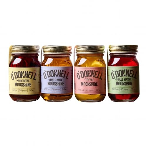 Generic Likör O'DONNELL MOONSHINE Mini Set Toffee/Nuss/Beere/Kirsche 4x50ml