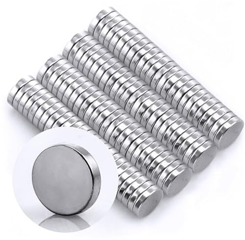 100 Stück Magnete für Magnettafel, Ferrit Magnete Stark, Magnete Silber Kühlschrankmagnete, Magnete Rund für Whiteboard, Pinnwand, Tafelmagnete, Kühlschrank Magneten (Silber 100pc)