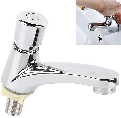 Robinet D'évier De Lavabo En Alliage De Cuivre, Robinet D'économie D'eau à Retardement Pour la Maison, la Cuisine, la Salle De Bain, L'hôtel, Interrupteur Poussoir Pour un Débit Instantané, Arrêt Auto