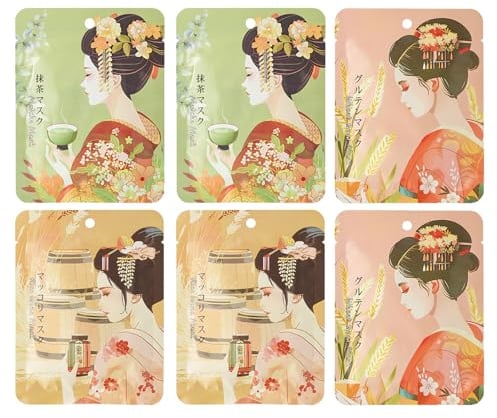 Shefave Tuchmaske Japanese Skincare Typen Tuchmasken Gesicht Masken Beauty Set, Gesichtsmaske mit Korean Centella Asiatica, Reparatur Maske, Anti-akne Face Mask, Antioxidans (M, Mix 1)