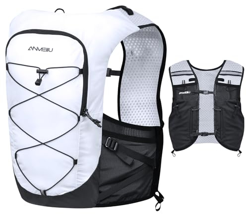 ONDACORE Trinkrucksack 5L Ultraleichter Trail Laufrucksack, Laufweste Damen Herren, Multifunktionsrucksack Laufen, Marathon, Radfahren, Jogging, Trailrunning Rucksack(Weiß, L)