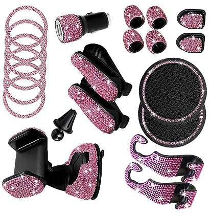 PLAFOPE Accessories Kit Car Hook Phone Holder Suction Charger Retractable Mount Phone Rack Decorations for Women