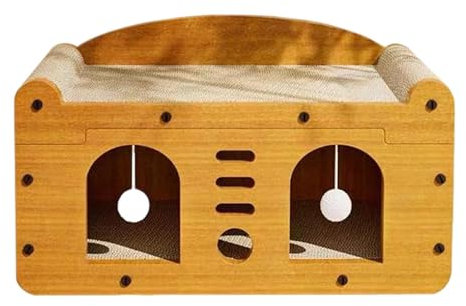 Vielseitige Kratzkatzen, verschleißfeste Katze, Kratzbaum integriertes Bett, stilvolles Katzenbett, Entspannung, bequemes Katzenliegen, multifunktionales Katzenkratzbrett mit Bett für aktive Katzen