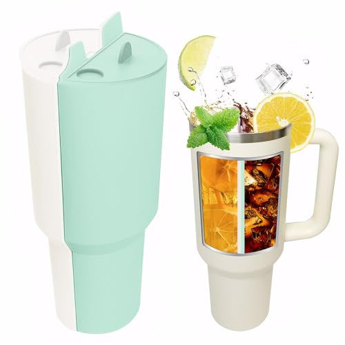 TOEECY Vaso Térmico Compartimento Doble Separador Bebidas Taza Aislante Portátil 40oz Bicolor