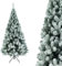 Albero di natale innevato bianco neve CM 150-180-210-240 apertura ad ombrello artificiale pino ignifugo casa ufficio condominio (CM 150)