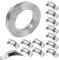 WhizNook 5m Collier de Serrage Inox 304 avec 12 Pièces Fixation, Collier de Serrage Métallique, Colliers de Serrage Réglable, Collier Serrage Inox, pour Tuyaux, Gaz, Machine à Laver, Jardin