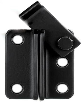 Pestillo de puerta abatible, pestillo de acero inoxidable para puerta interior, para armario de granero, baño, jardín, cobertizo, garaje, abierto a la izquierda, color negro, 62 x 50 mm