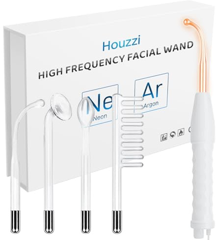 High Frequency Wand, Portable Facial Device with 4 Different Tubes