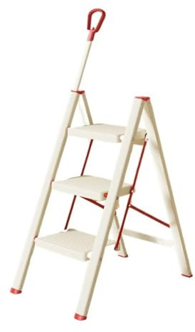 bodentreppe Trittleiter Haushalts-Klappleiter mit A-Rahmen und 3 Stufen, Teleskop-Handlauf, breite Pedale, klappbarer Tritthocker dachbodenleiter