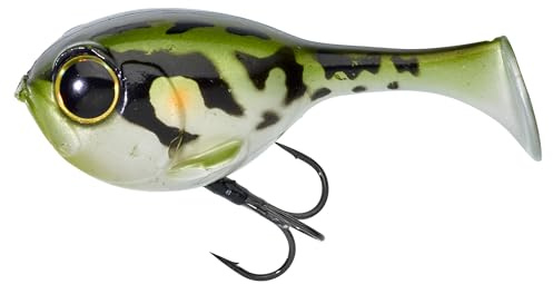 Illex Magnum Deraball 10,2cm 51g Gummifisch Swimbait - Hecht, Barsch Shad & Wels Köder, sinkend mit Line-Thru System, Raubfisch Gummiköder für Flache Gewässer