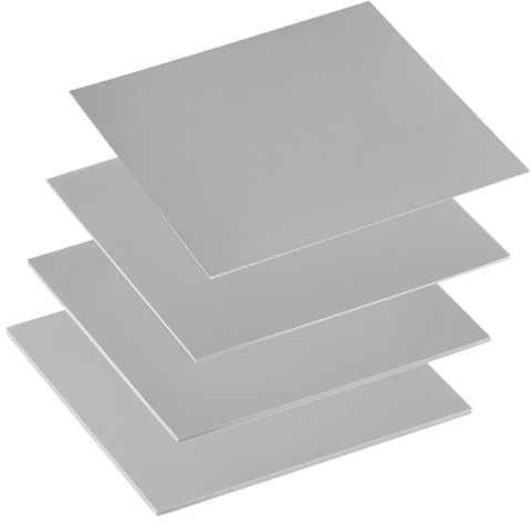 QWORK® 4 Pezzi Pad Termico 13W/MK, 100x100mm (0,5/1/1,5/2mm) Silicone Pad Termici, per CPU, GPU, SSD & Console Dissipazione Calore
