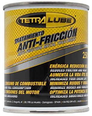 TETRA LUBE Tratamiento Antifricción. Aditivo Antifriccion. 250ml. Cuidado del Motor. Tratamiento para Motores. No Contiene Ácidos ni Cloro. Producto Fabricado en España 100%.