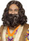 Smiffys Hippie/Jesus-Set mit Perücke und Bart, Braun