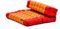 Leewadee Faltbarer Meditationssitz Yoga Sitzkissen platzsparendes universelles Meditationsset ökologisches Naturprodukt, Kapok, 50 x 70 cm, Orange Rot