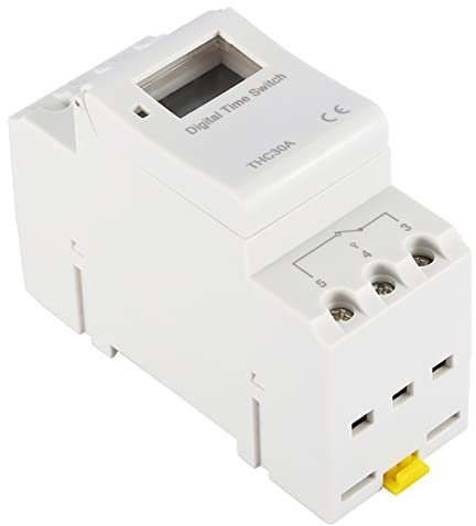THC Nuevo Interruptor de relé de Temporizador programable, Tiempo de Relé Digital LCD DIN Rail 30A AC-DC 12/24/110 / 220V(220V)