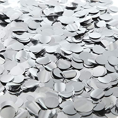 Round Tissue Paper Table Confetti Dots for Wedding Birthday Party Decoration, 1.76 oz (Silver Foil Confetti, 1.5cm)