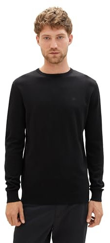 TOM TAILOR Hommes Pull 202212 Strickpullover Crewneck, 29999 - Black, XXL