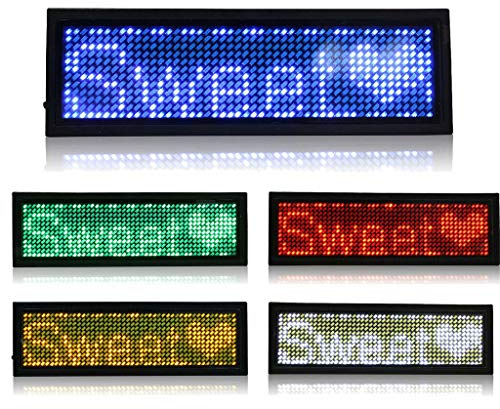 MidoriMori LED Programmierbare Namensschild Digital Scrolling Business Abzeichen Wiederaufladbare Namensschild Karte mit Magnet/Pin für Restaurant Shop Party Bar Ausstellung