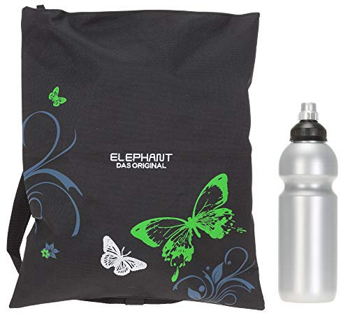Elephant Turnbeutel Sportbeutel Hero Signature Attach Bag Tasche fixierbar Jungen Mädchen Auswahl passt zu Cyber Camo, Two Tone, Flower, Cube oder Plaid + Trinkflasche (Butterfly Grün 12677)
