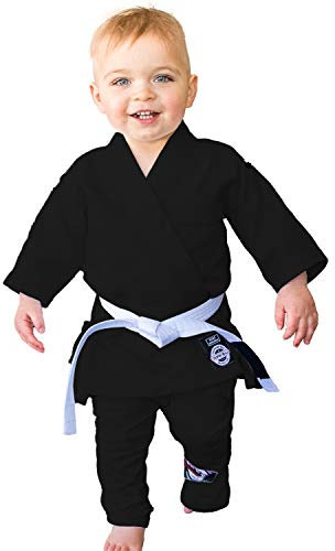 SUPERBJJ Jiu Jitsu Baby Gi | BJJ Kimono Uniform für Kleinkinder (schwarz, B1)