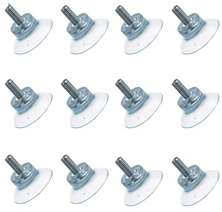 BODYA 12 piezas de repuesto de ventosa de goma para mesa de cristal con tornillo M6 transparente, fuerte y duradero