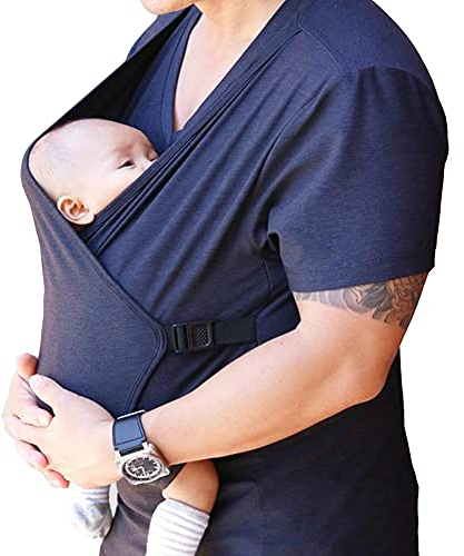 HTDZDX Herren Känguru Papa T-Shirt Haut An Haut Babytrage Mama Baby Tanktops Shirt Schwanger Kleider,Blau,XL