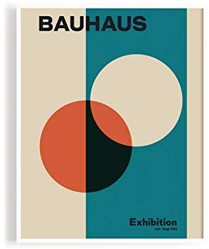MReinart Bauhaus Exhibition Poster Plakat Avantgarde 1923 - Kunstdruck Wandbild DIN A1 Ungerahmt Reproduktion 250 g/m² Matt, Weiß, Einheitsgröße