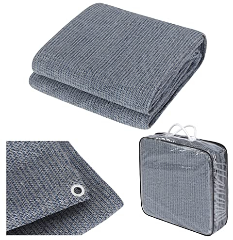 Laneetal Vorzeltteppich 300x500cm, Campingteppich Outdoor mit Heringe Campingmatte, Zeltunterlage,Outdoor Teppich für Wohnmobil, Zeltteppich mit ösen Tragetasche aus HDPE 280 g/㎡, Zeltböden,Blau-Grau