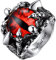 PROSTEEL Gotik Böser Blick Ring für Männer Edelstahl Herren Punk Stil personalisiert Ring mit Dämon Schädel Größe 64 Todesklaue Fingerring Modeschmuck Accessoire für Halloween
