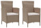 vidaXL 2X Gartenstuhl mit Kissen Gartensessel Essstuhl Stuhl Sessel Terrassenstuhl Balkonstuhl Gartenstühle Gartenmöbel Poly Rattan Beige