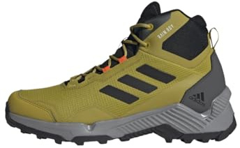 adidas Men's Eastrail 2.0 Mid RAIN.RDY Hiking Shoes, Pulse Olive / Core Black / Impact Orange, 8 UK