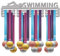 CREATCABIN Porta Medaglie Nuoto Sportivo Giochi Olimpici Espositore per Medaglie Appendiabiti Da Parete Porta Medaglie per Corridori per Casa Porta Badge 3 piolo Sopra 60 medaglie Argento
