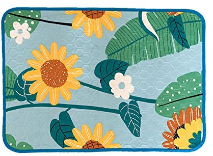 BOMEETSIA Gel self-cooling pads for pets,Dog Latex Ice Pad Pet Pad Pet Air Conditioner Pad Dog Sofa,sunflower,L(60 * 85cm)