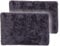 Schöner Wohnen Kollektion Badezimmerteppich 40x60 cm 2er Set – sehr Flauschige Badematte anthrazit – Deko Badezimmer Matte waschbar und rutschfest