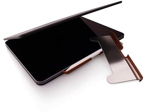 Thankscase Pencil Holder Compatible with Apple Pencil 2, for Magic Keyboard, Keyboard Folio Case, Handmade Ultra-Thin Steel Plate Plus Leather, Stop Pencil Falling. Brown Leather
