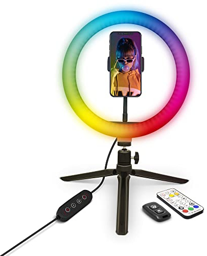 Telefonhalterung mit LED-Ring, 10 Zoll