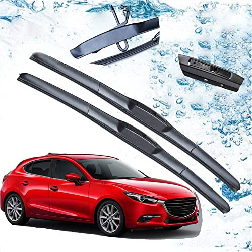 DHWUIASF para Mazda 3 BM BN para Axela 2013-2018 Escobillas Limpiaparabrisas Delanteras para Coche, Cortador De Cepillos, Gancho U J 2014 2015 2016 2017
