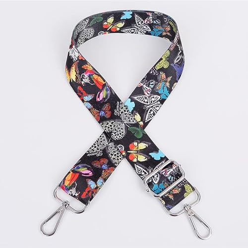 Längenverstellbarer Schultergurt für Taschen, 80-140cm 3.8cm Breit Taschengurt Bunt Muster Schulterriemen mit Karabiner Taschenriemen Mädchen DIY Taschenzubehör für Schultertasche und Handtaschen,#7