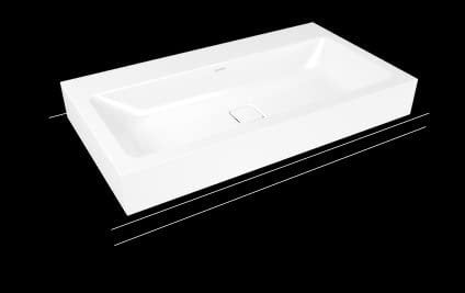 Kaldewei Cono Aufsatzwaschtisch 3086 900x500x120 mm, Ausführung: Ohne Hahnlochbohrung - 902206003001