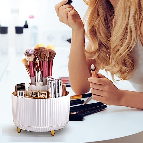 LWuuywa Drehbarer Kosmetikorganizer, Make Up Organizer Lidschattenpinsel Aufbewahrungsbox Große Kapazität Schmink Aufbewahrung für Dresser Schlafzimmer Badezimmer