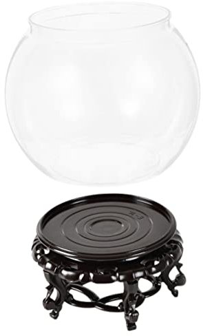 Mipcase Rundes Aquarium Fischglas Transparent mit Sockel, bruchsicher, kleines Fischbecken für Büro & Wohnzimmer, Hydrokulturvase, Deko für Zuhause, 1 Stück