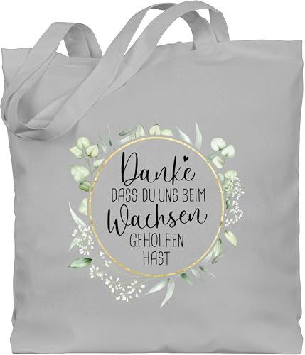 Shirtracer Baumwolltasche - Erzieherin - Taschen - Danke dass du uns beim Wachsen geholfen hast I Geschenk Erzieher Kita I Danke Geschenk Tagesmutter - Unisize - Hellgrau