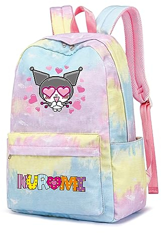 Roffatide Zaino casual con stampa anime Cinnamoroll Luna Cat zaino per laptop, Kuromi